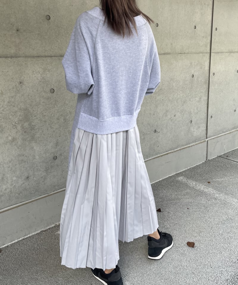 バックプリーツスウェットワンピース(グレー) | COPINE