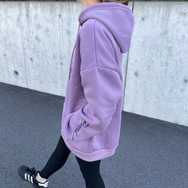 裏起毛刺繍ロゴパーカー(パープル) | COPINE