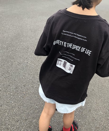 【kids】バック英字&フォトプリントtシャツ(110〜150)