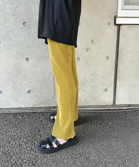 セルフカットプリーツパンツ(マスタード)