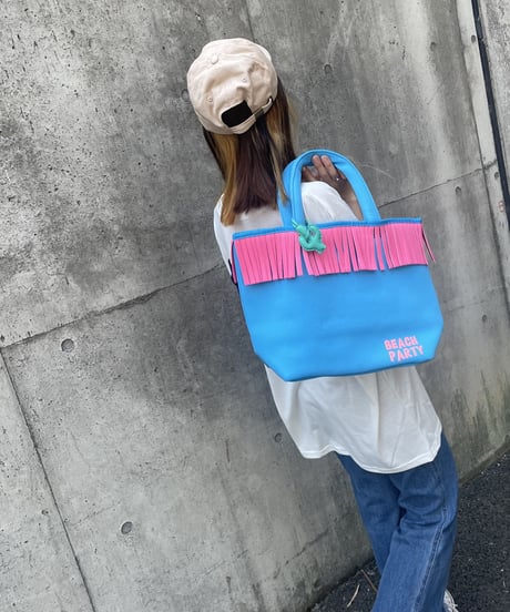 ウェット素材フリンジトートバッグ(大)
