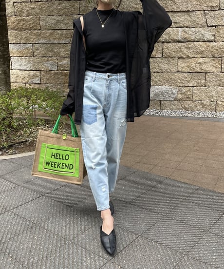 ダメージ加工デニムキャロットパンツ(3size）