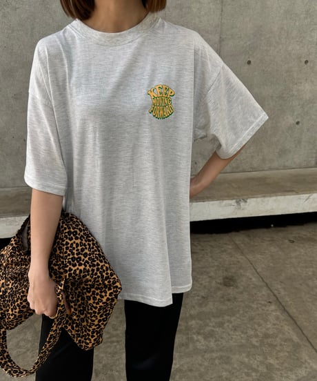 発砲プリントビッグTシャツ（オートミール）