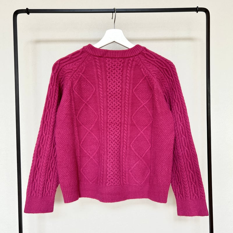 ケーブル編みカラーニットカーディガン | COPINE