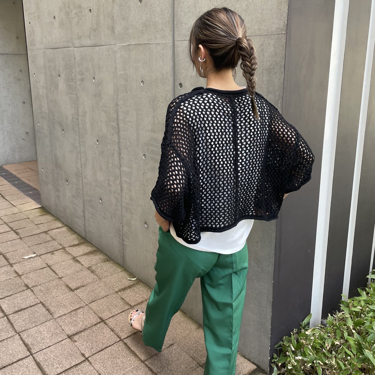 sheller シェリエ プリーツレイヤードサマーニット shellerシェリエ