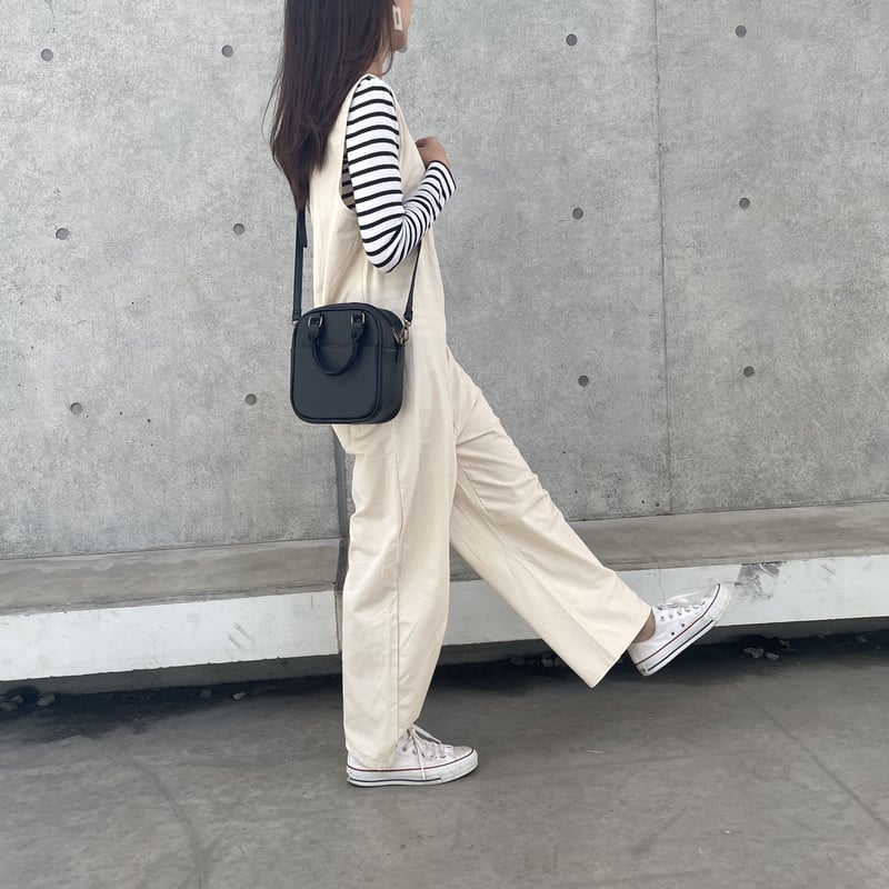 フロントジップワイドサロペット(ライトベージュ） | COPINE