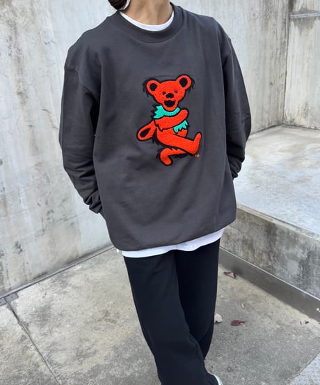 デッドベアサガラ刺繍ビッグスウェット(チャコール)