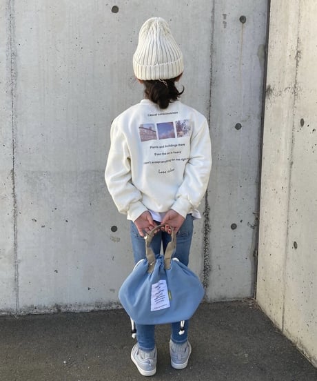 【OUTLET】バックプリントトレーナー(アイボリー130)