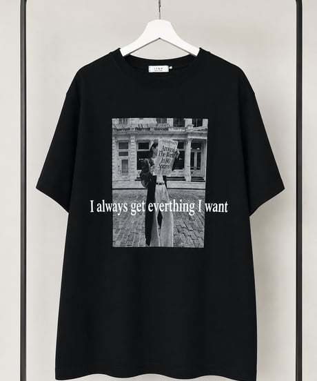 モノクロフォトプリントTシャツ(ブラック)