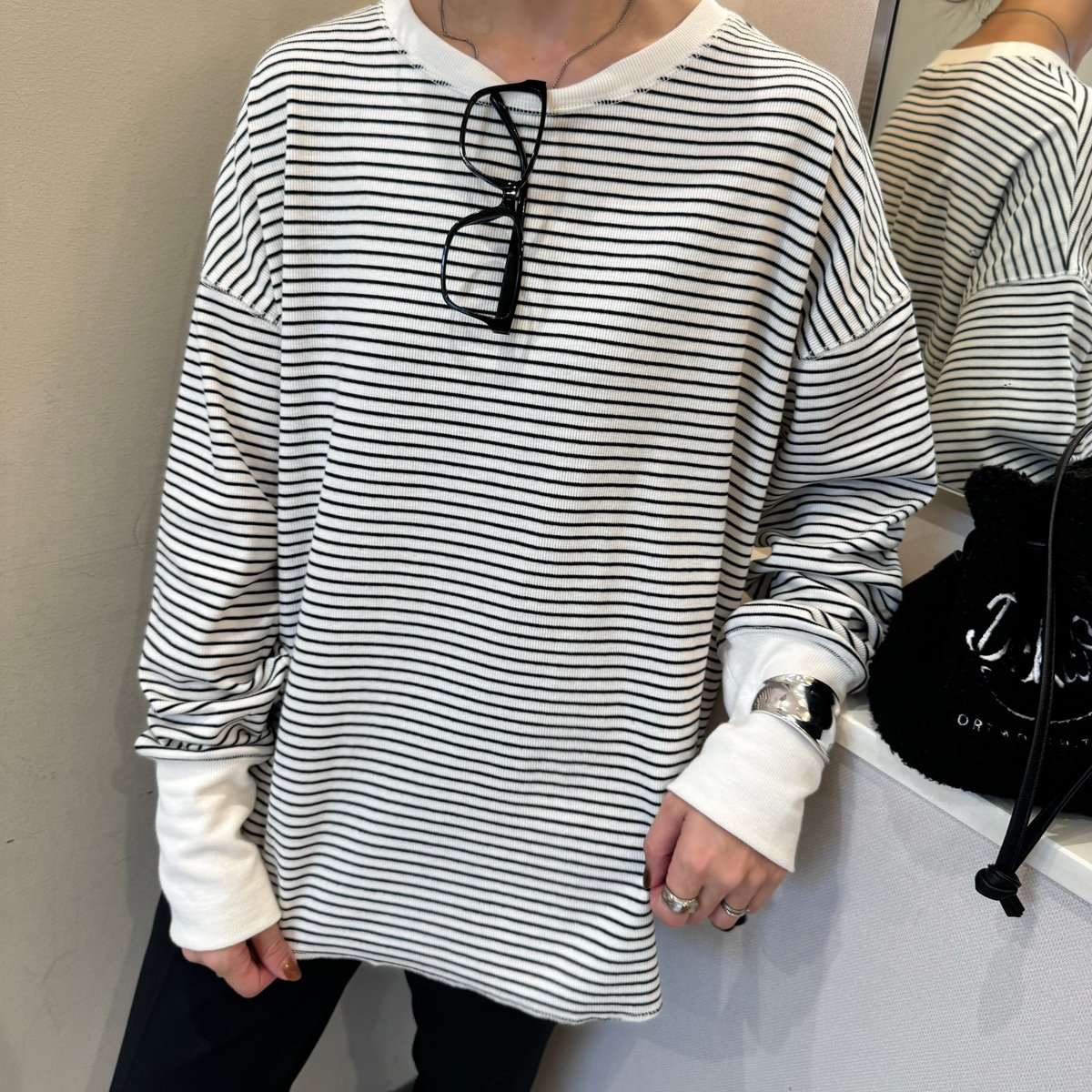 2016AW リブボーダープルオーバー 袖リブボーダープルオーバー(アイボリー) | COPINE