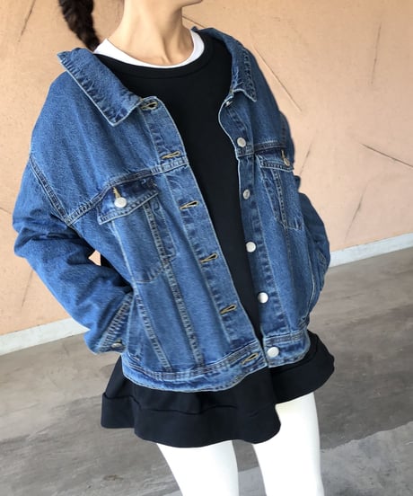 バックレースデニムジャケット