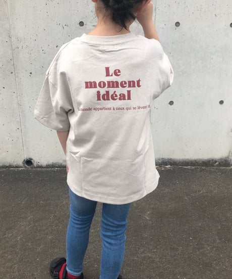 【kids】バックプリントロゴtシャツ・ライトベージュ(110〜150)