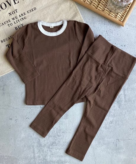 【kids】セットアップリブルームウェア(2color・2size)