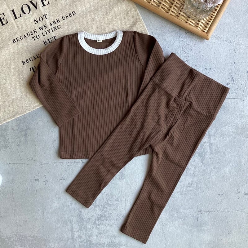 kids】セットアップリブルームウェア(2color・2size) | COPINE