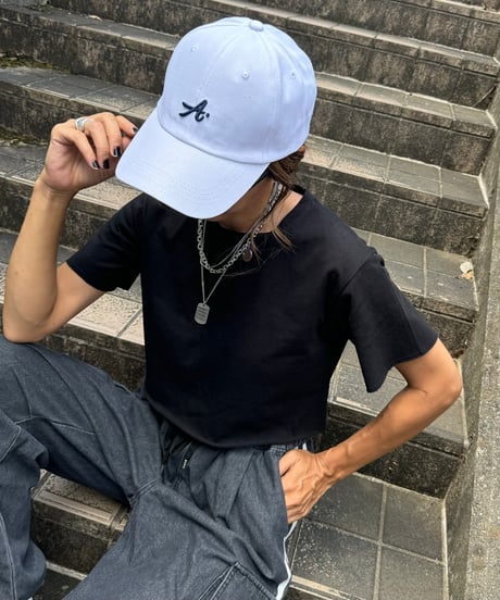 シンプルショート丈Tシャツ(ブラック)