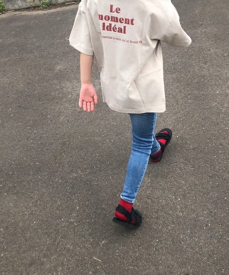 【kids】バックプリントロゴtシャツ・ライトベージュ(110〜150)