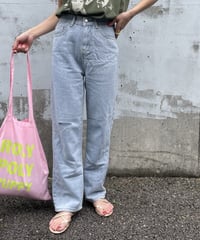 ハイウエストダメージデニムパンツ