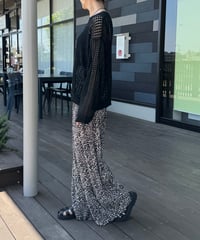 レオパード柄プリーツパンツ(キャメル)