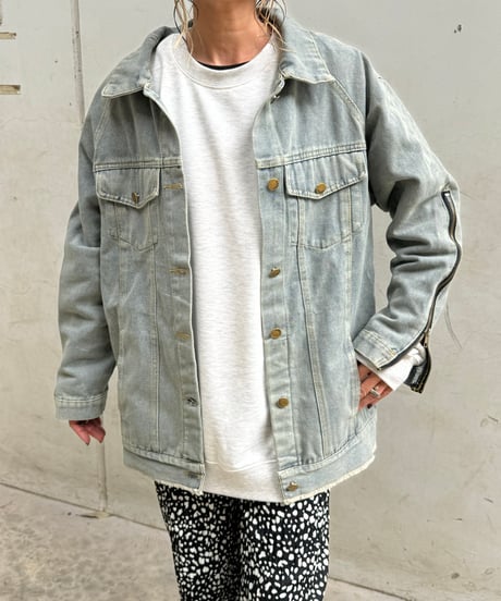 ジップデザインデニムジャケット