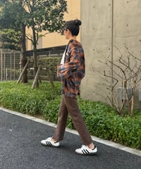 センタースリットデニムパンツ(ブラウン)