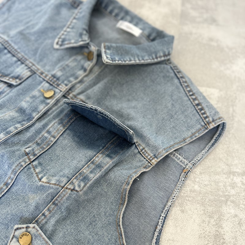 オーバーサイズデニムベスト(サックス) | COPINE