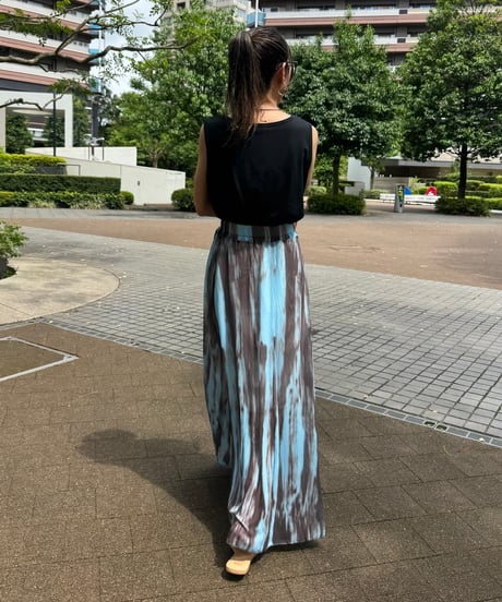 タイダイ柄ロングスカート(ブルー)