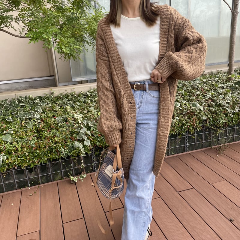 ケーブルロングカーディガン | COPINE