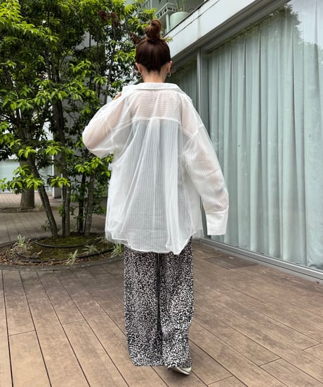 レオパード柄プリーツパンツ(キャメル)