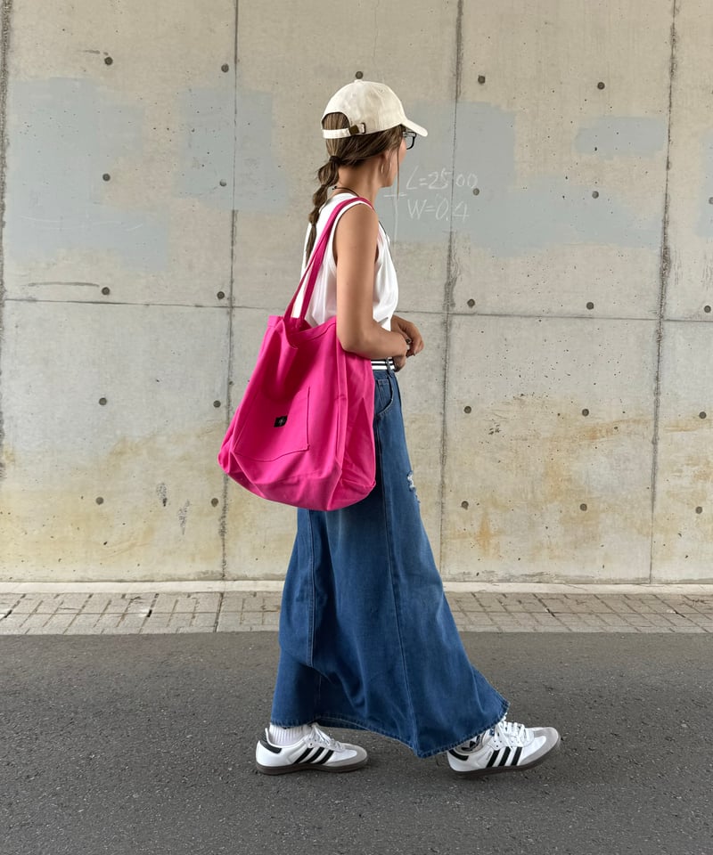 カラーキャンバストートバッグ (ピンク) | COPINE