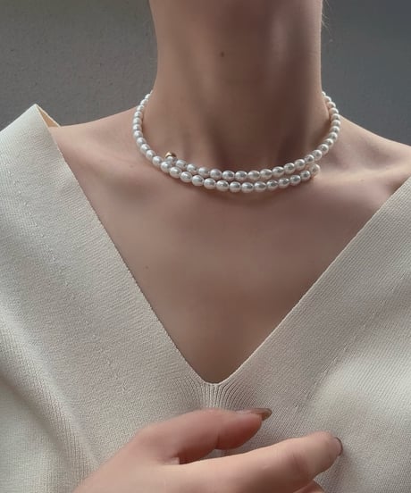 [dip] full pearl choker（white）