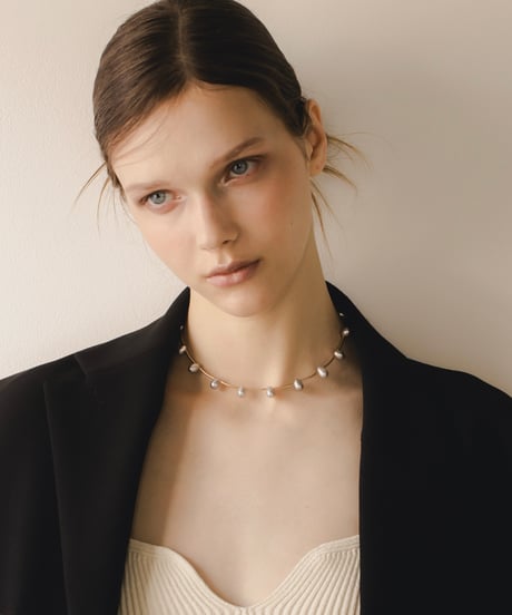 pearl dot choker（GRAY）