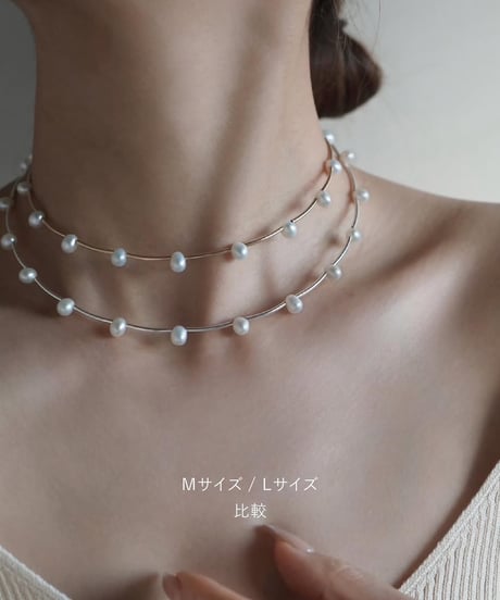pearl dot choker（GRAY）