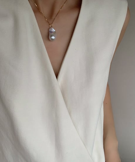 [nude] OYSTER pearl norm necklace【Sランク】