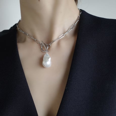 tail baroque pearl paperclip choker【Sランク】