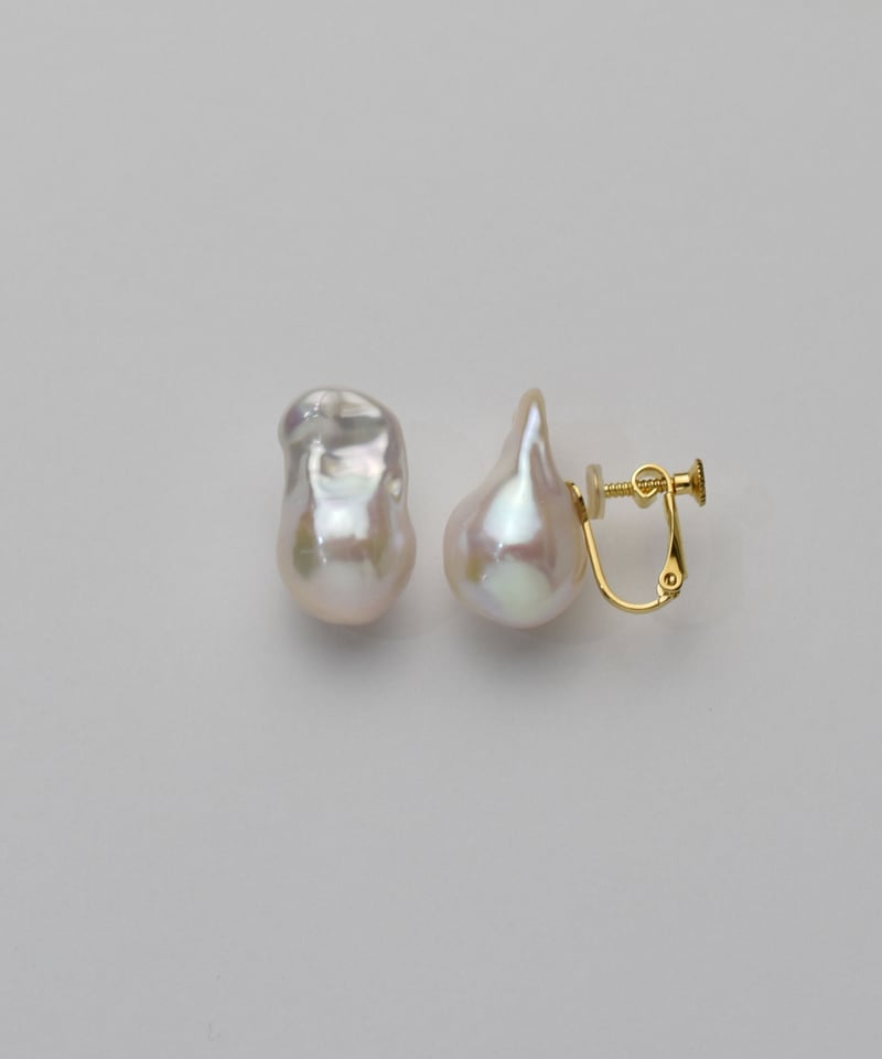 nude] tail baroque pearl STUD ピアス/イヤリング（14-16m...