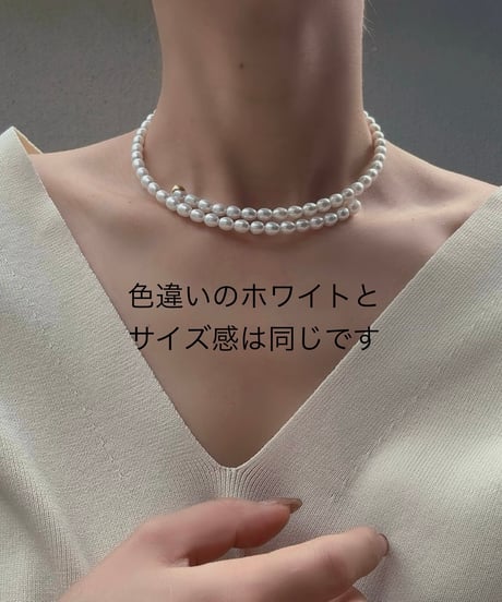 ［dip］full pearl choker（GRAY）