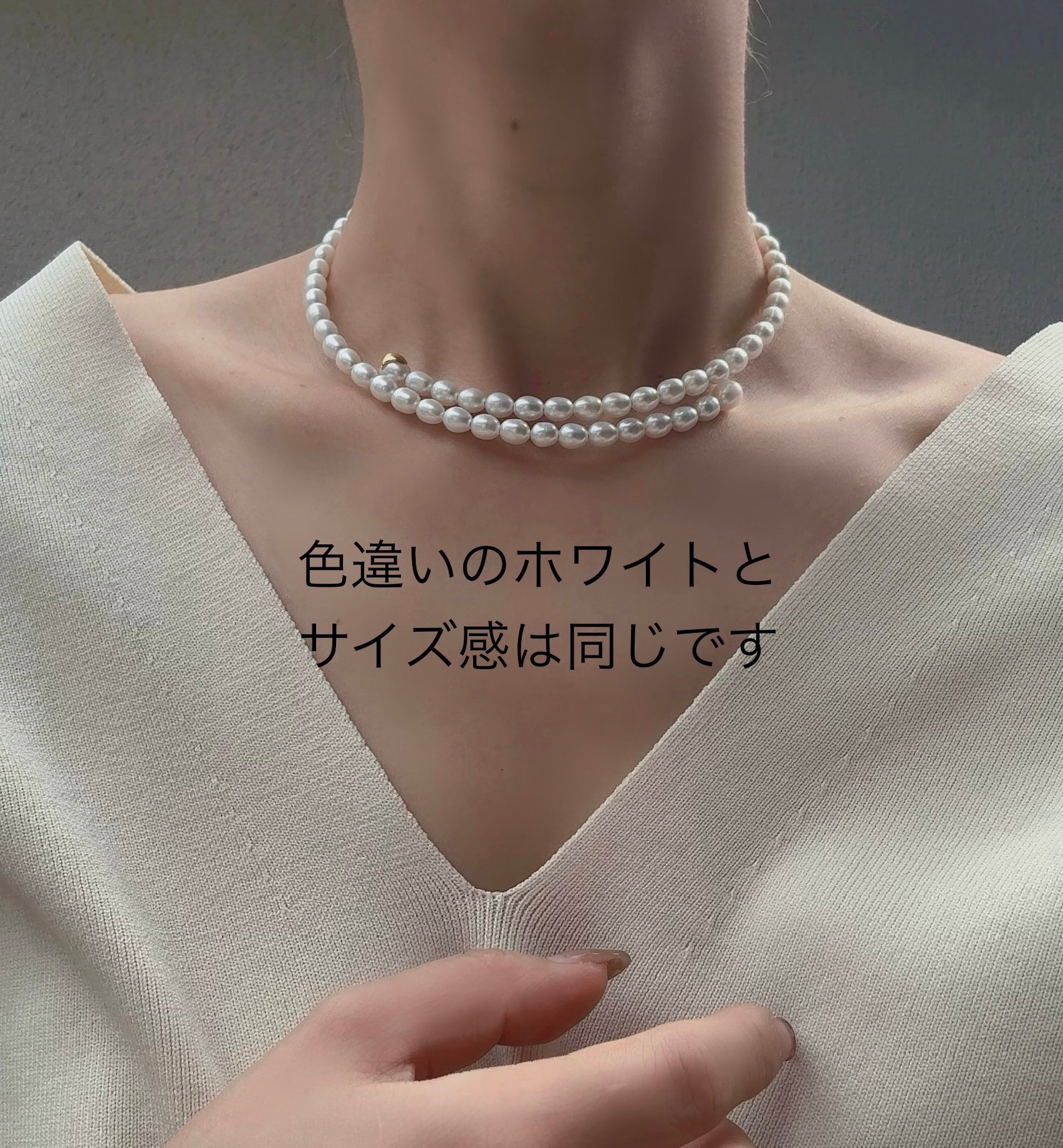 dip] full pearl choker（GRAY） | ripsalis