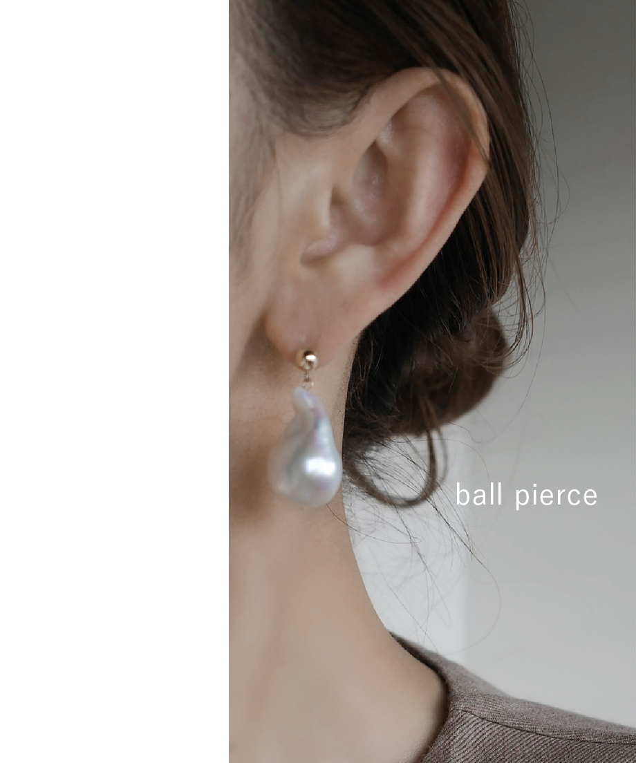nude] tail baroque pearl STUD ピアス/イヤリング（13-16m...