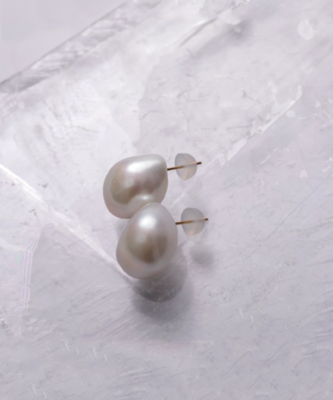 nude] bubble pearl STUD ピアス/イヤリング（white） | rip