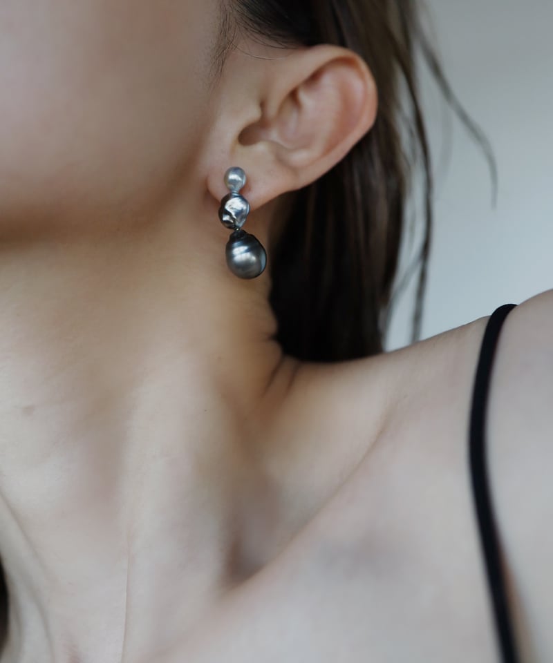 【完売品】ripsalis 3line dip pearl (black)ピアス dip] 3line dip pearl （black） | ripsalis