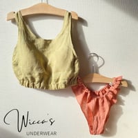 よもぎ・ターメリック・茜染｜締め付けゼロのリネン下着セット【ブラ+ショーツ】