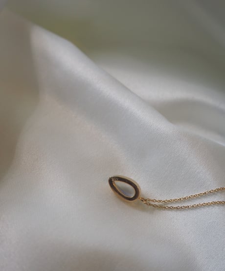 MoonStone necklace 40cm Silver 18K コーティング (No,202175)