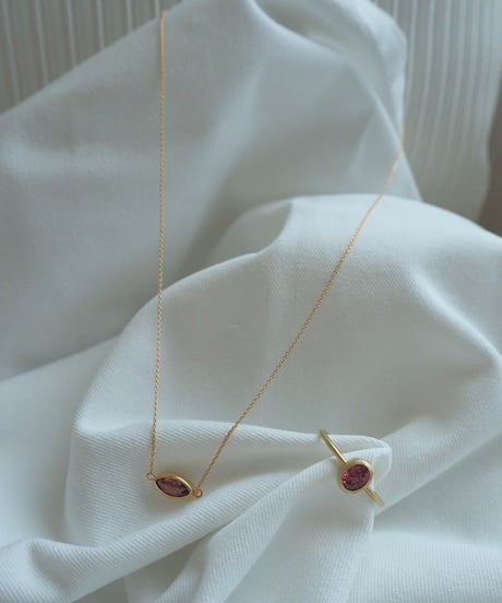 Garnet necklace 40cm 18K (No,201779)