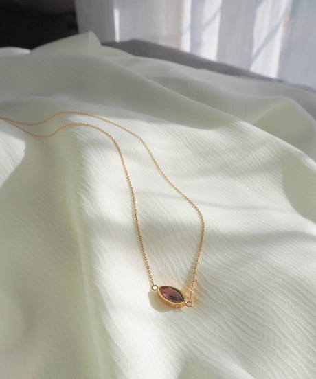 Garnet necklace 40cm 18K (No,201779)