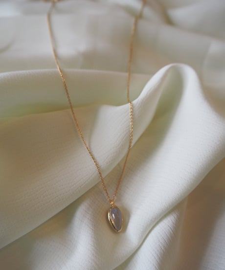 MoonStone necklace 40cm Silver 18K コーティング (No,202175)