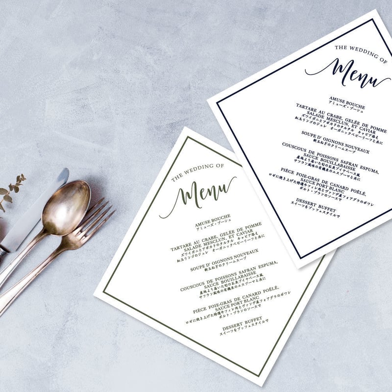 Wedding ♡ メニュー表 - Damask- blue.✳︎