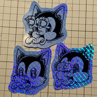 キラキラステッカー変な猫