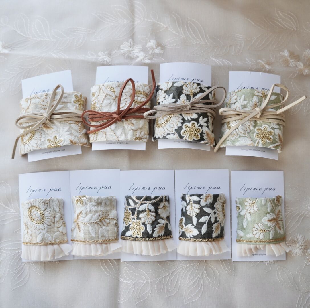 大人可愛いリボンロングポニーフック☆インド刺繍リボンLP6 大人可愛いリボンロングポニーフック☆インド刺繍リボンLP6