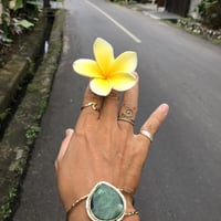 アフリカンジェイド ネイティブ柄 バングル ブレスレット 真鍮製
