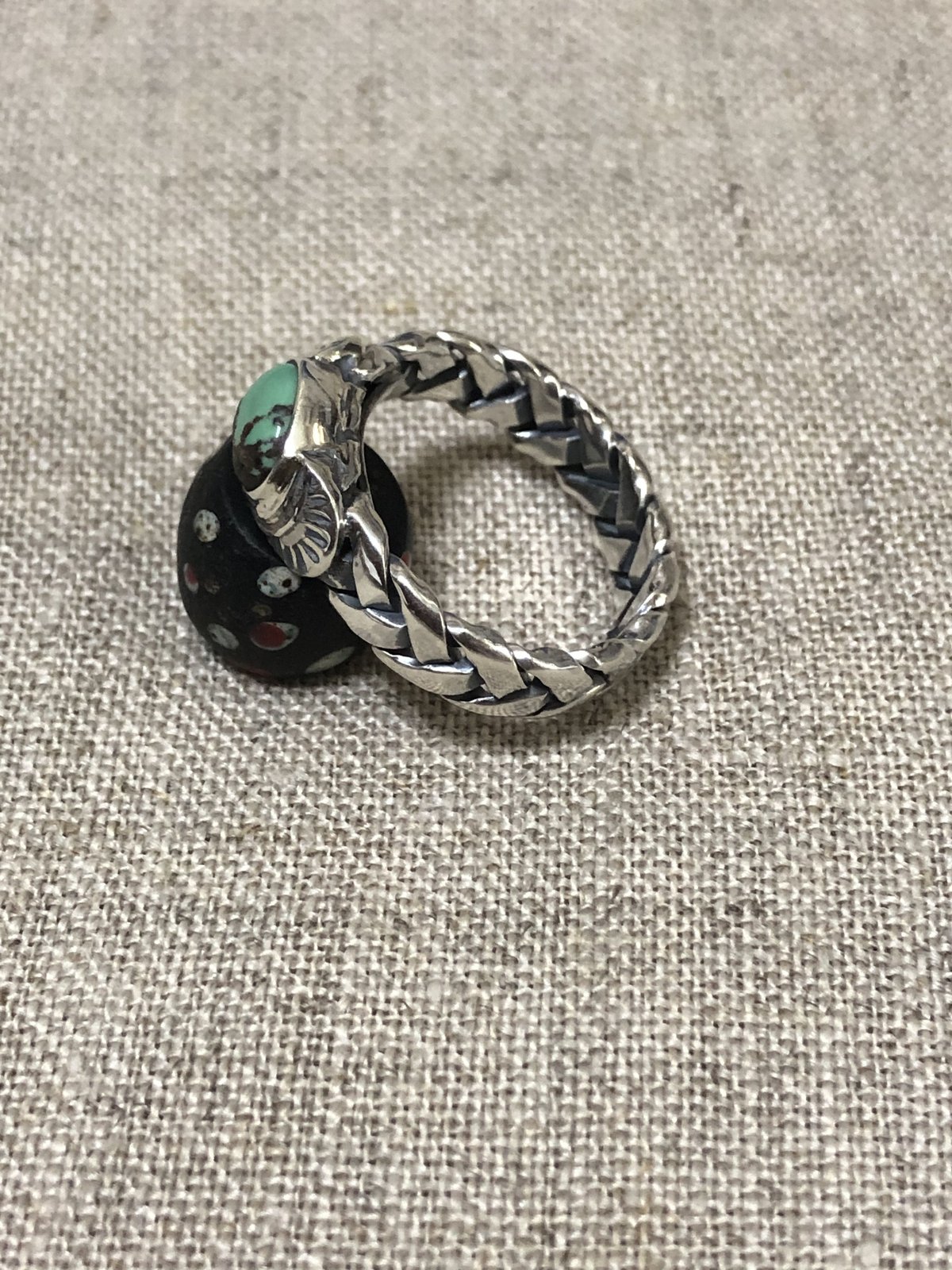 指輪　リング　ターコイズ　シルバー　ハンドメイド ターコイズハンドメイドシルバーリングスターリングシルバー